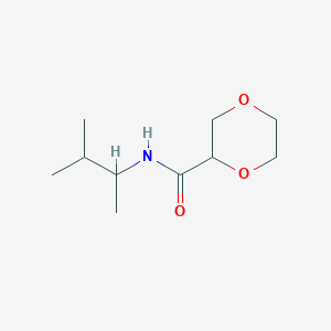 molecular formula C10H19NO3 B7526474 N-(3-methylbutan-2-yl)-1,4-dioxane-2-carboxamide 