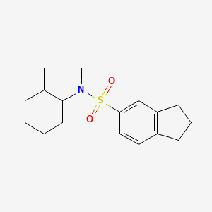 molecular formula C17H25NO2S B7526496 N-methyl-N-(2-methylcyclohexyl)-2,3-dihydro-1H-indene-5-sulfonamide 