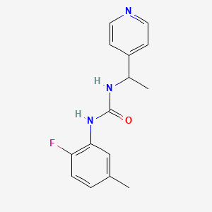 molecular formula C15H16FN3O B7526502 1-(2-Fluoro-5-methylphenyl)-3-(1-pyridin-4-ylethyl)urea 