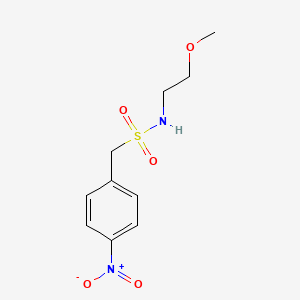 molecular formula C10H14N2O5S B7526514 N-(2-methoxyethyl)-1-(4-nitrophenyl)methanesulfonamide 