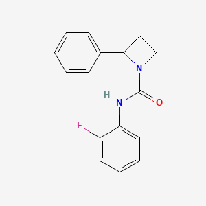 molecular formula C16H15FN2O B7526521 N-(2-fluorophenyl)-2-phenylazetidine-1-carboxamide 