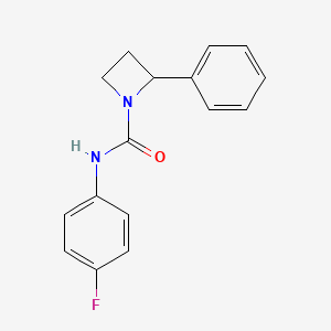 molecular formula C16H15FN2O B7526529 N-(4-fluorophenyl)-2-phenylazetidine-1-carboxamide 