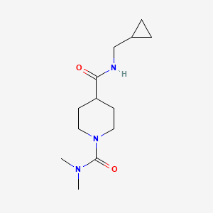 molecular formula C13H23N3O2 B7526548 4-N-(cyclopropylmethyl)-1-N,1-N-dimethylpiperidine-1,4-dicarboxamide 