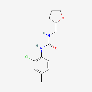 molecular formula C13H17ClN2O2 B7526554 1-(2-Chloro-4-methylphenyl)-3-(oxolan-2-ylmethyl)urea 