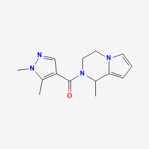 molecular formula C14H18N4O B7526559 (1,5-dimethylpyrazol-4-yl)-(1-methyl-3,4-dihydro-1H-pyrrolo[1,2-a]pyrazin-2-yl)methanone 