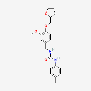 molecular formula C21H26N2O4 B7526580 1-[[3-Methoxy-4-(oxolan-2-ylmethoxy)phenyl]methyl]-3-(4-methylphenyl)urea 