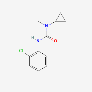 molecular formula C13H17ClN2O B7526581 3-(2-Chloro-4-methylphenyl)-1-cyclopropyl-1-ethylurea 