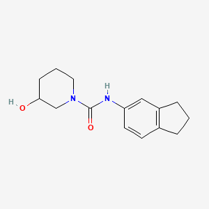 molecular formula C15H20N2O2 B7526589 N-(2,3-dihydro-1H-inden-5-yl)-3-hydroxypiperidine-1-carboxamide 