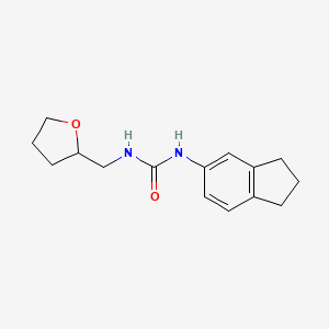 molecular formula C15H20N2O2 B7526598 1-(2,3-dihydro-1H-inden-5-yl)-3-(oxolan-2-ylmethyl)urea 