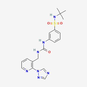 molecular formula C19H23N7O3S B7526617 1-[3-(Tert-butylsulfamoyl)phenyl]-3-[[2-(1,2,4-triazol-1-yl)pyridin-3-yl]methyl]urea 