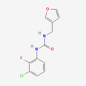 molecular formula C12H10ClFN2O2 B7526625 1-(3-Chloro-2-fluorophenyl)-3-(furan-3-ylmethyl)urea 