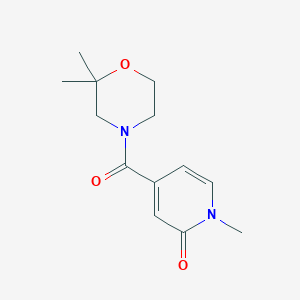 molecular formula C13H18N2O3 B7526678 4-(2,2-Dimethylmorpholine-4-carbonyl)-1-methylpyridin-2-one 