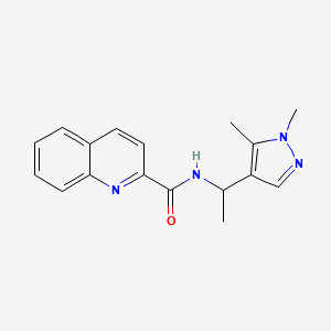 molecular formula C17H18N4O B7526705 N-[1-(1,5-dimethylpyrazol-4-yl)ethyl]quinoline-2-carboxamide 