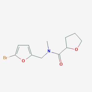 molecular formula C11H14BrNO3 B7526735 N-[(5-bromofuran-2-yl)methyl]-N-methyloxolane-2-carboxamide 