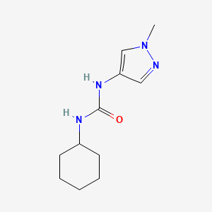 molecular formula C11H18N4O B7526753 1-Cyclohexyl-3-(1-methylpyrazol-4-yl)urea 