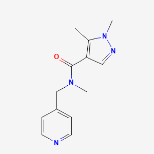 molecular formula C13H16N4O B7526761 N,1,5-trimethyl-N-(pyridin-4-ylmethyl)pyrazole-4-carboxamide 