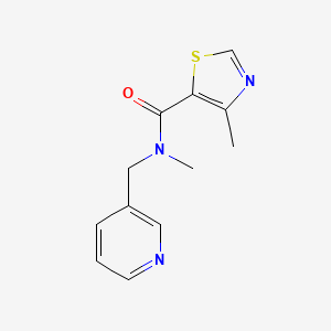 molecular formula C12H13N3OS B7526793 N,4-dimethyl-N-(pyridin-3-ylmethyl)-1,3-thiazole-5-carboxamide 