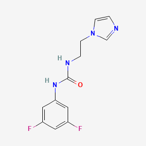 molecular formula C12H12F2N4O B7526807 1-(3,5-Difluorophenyl)-3-(2-imidazol-1-ylethyl)urea 