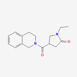 molecular formula C16H20N2O2 B7526841 4-(3,4-dihydro-1H-isoquinoline-2-carbonyl)-1-ethylpyrrolidin-2-one 