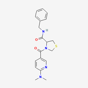 molecular formula C19H22N4O2S B7526843 N-benzyl-3-[6-(dimethylamino)pyridine-3-carbonyl]-1,3-thiazolidine-4-carboxamide 