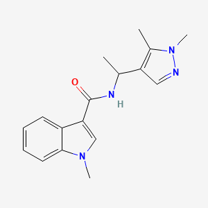 molecular formula C17H20N4O B7526872 N-[1-(1,5-dimethylpyrazol-4-yl)ethyl]-1-methylindole-3-carboxamide 