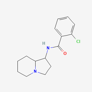 molecular formula C15H19ClN2O B7526873 N-(1,2,3,5,6,7,8,8a-octahydroindolizin-1-yl)-2-chlorobenzamide 