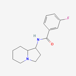 molecular formula C15H19FN2O B7526876 N-(1,2,3,5,6,7,8,8a-octahydroindolizin-1-yl)-3-fluorobenzamide 