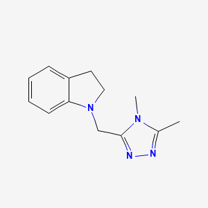 molecular formula C13H16N4 B7526956 1-[(4,5-Dimethyl-1,2,4-triazol-3-yl)methyl]-2,3-dihydroindole 