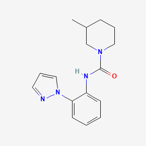 molecular formula C16H20N4O B7526976 3-methyl-N-(2-pyrazol-1-ylphenyl)piperidine-1-carboxamide 