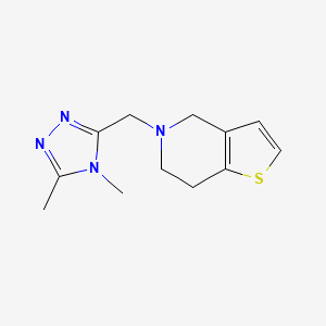 molecular formula C12H16N4S B7526981 5-[(4,5-dimethyl-1,2,4-triazol-3-yl)methyl]-6,7-dihydro-4H-thieno[3,2-c]pyridine 