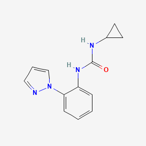 molecular formula C13H14N4O B7527005 1-Cyclopropyl-3-(2-pyrazol-1-ylphenyl)urea 