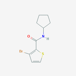 molecular formula C10H12BrNOS B7527072 3-bromo-N-cyclopentylthiophene-2-carboxamide 