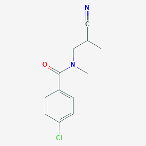 molecular formula C12H13ClN2O B7527084 4-chloro-N-(2-cyanopropyl)-N-methylbenzamide 