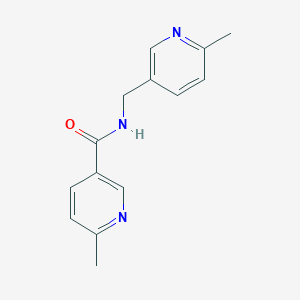 molecular formula C14H15N3O B7527090 6-methyl-N-[(6-methylpyridin-3-yl)methyl]pyridine-3-carboxamide 