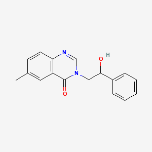 molecular formula C17H16N2O2 B7527110 3-(2-Hydroxy-2-phenylethyl)-6-methylquinazolin-4-one 