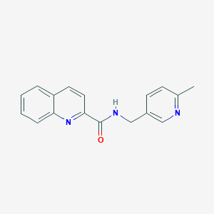 molecular formula C17H15N3O B7527112 N-[(6-methylpyridin-3-yl)methyl]quinoline-2-carboxamide 