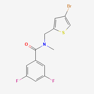 molecular formula C13H10BrF2NOS B7527142 N-[(4-bromothiophen-2-yl)methyl]-3,5-difluoro-N-methylbenzamide 