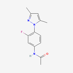 molecular formula C13H14FN3O B7527147 N-[4-(3,5-dimethylpyrazol-1-yl)-3-fluorophenyl]acetamide 