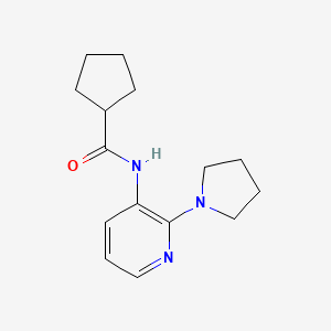 molecular formula C15H21N3O B7527169 N-(2-pyrrolidin-1-ylpyridin-3-yl)cyclopentanecarboxamide 