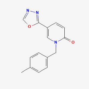 molecular formula C15H13N3O2 B7527186 1-[(4-Methylphenyl)methyl]-5-(1,3,4-oxadiazol-2-yl)pyridin-2-one 