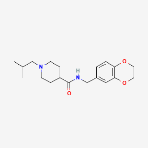 N-(2,3-dihydro-1,4-benzodioxin-6-ylmethyl)-1-(2-methylpropyl)piperidine-4-carboxamide