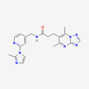 3-(5,7-dimethyl-[1,2,4]triazolo[1,5-a]pyrimidin-6-yl)-N-[[2-(2-methylimidazol-1-yl)pyridin-4-yl]methyl]propanamide
