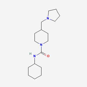 molecular formula C17H31N3O B7527256 N-cyclohexyl-4-(pyrrolidin-1-ylmethyl)piperidine-1-carboxamide 