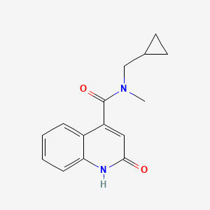 molecular formula C15H16N2O2 B7527273 N-(cyclopropylmethyl)-N-methyl-2-oxo-1H-quinoline-4-carboxamide 