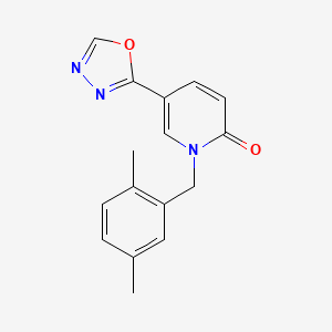 molecular formula C16H15N3O2 B7527283 1-[(2,5-Dimethylphenyl)methyl]-5-(1,3,4-oxadiazol-2-yl)pyridin-2-one 
