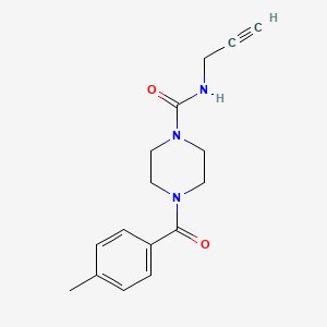 molecular formula C16H19N3O2 B7527294 4-(4-methylbenzoyl)-N-prop-2-ynylpiperazine-1-carboxamide 