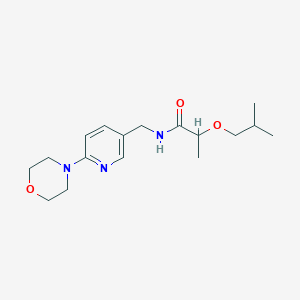 molecular formula C17H27N3O3 B7527317 2-(2-methylpropoxy)-N-[(6-morpholin-4-ylpyridin-3-yl)methyl]propanamide 