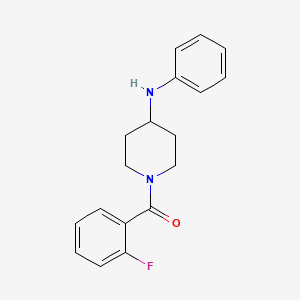 molecular formula C18H19FN2O B7527338 (4-Anilinopiperidin-1-yl)-(2-fluorophenyl)methanone 