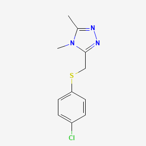 molecular formula C11H12ClN3S B7527374 3-[(4-Chlorophenyl)sulfanylmethyl]-4,5-dimethyl-1,2,4-triazole 