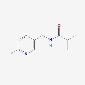 molecular formula C11H16N2O B7527383 2-methyl-N-[(6-methylpyridin-3-yl)methyl]propanamide 
